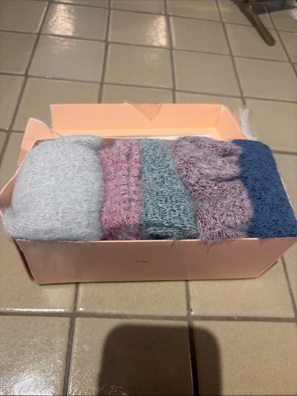 Amazon Cozy Fuzzy Women's Socks Pack - Light Gray, Pink, Teal, Mauve, Navy